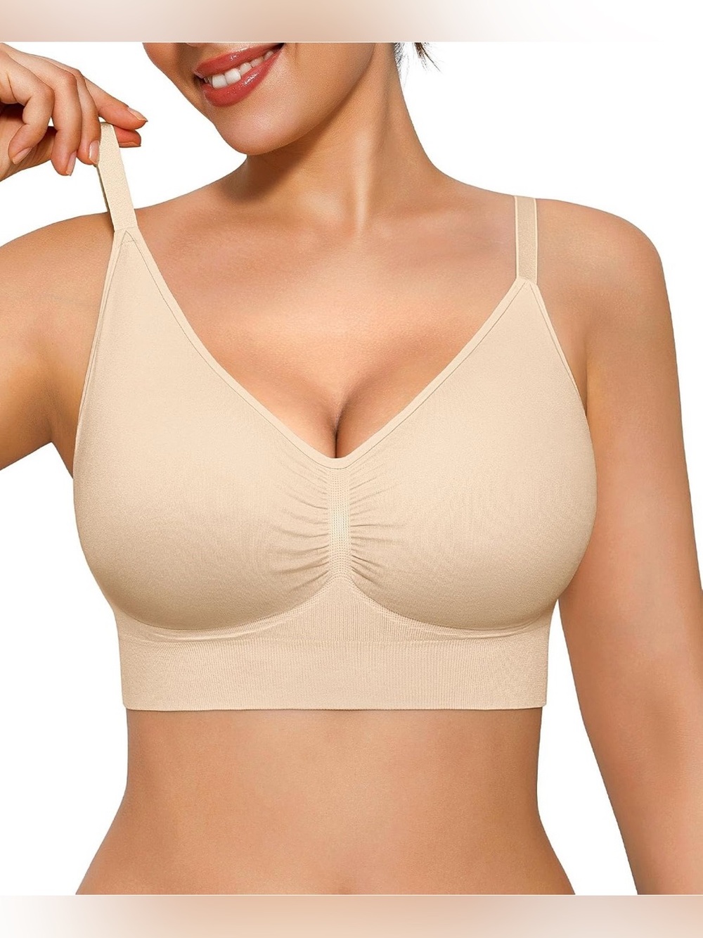 Popilush Bralettes for Women with Support Full Coverage Wireless Minimizer Bra
